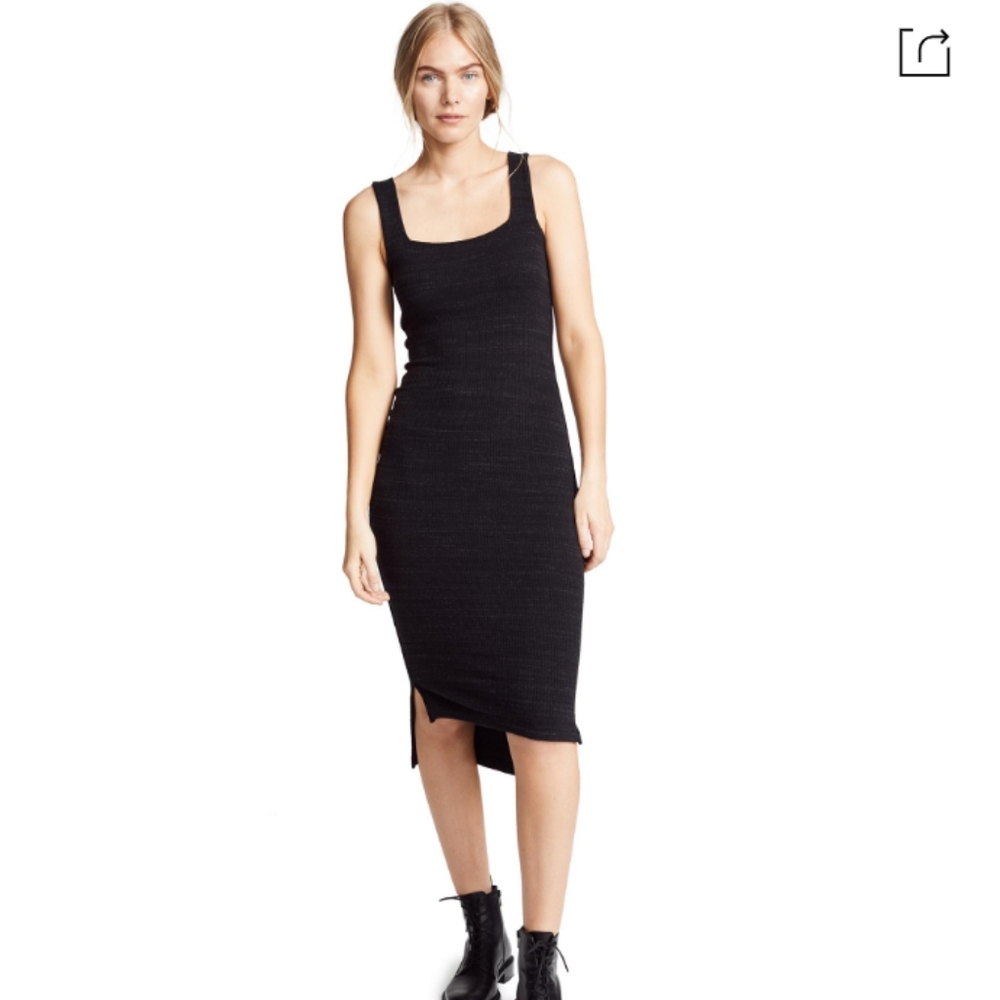 Lna black Julia ribbed dress size L